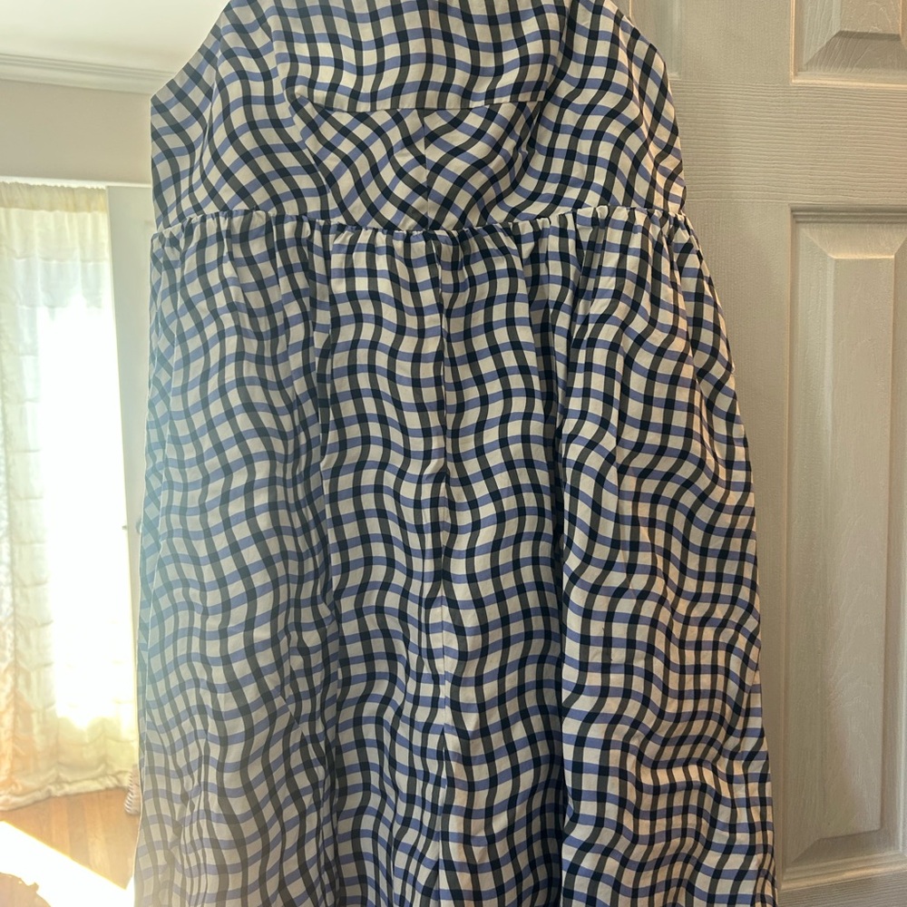 Blue and White Checkered romper